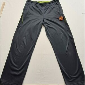 Manchester United Men's Training Soccer Gray Athletic Pants black strips sz. M